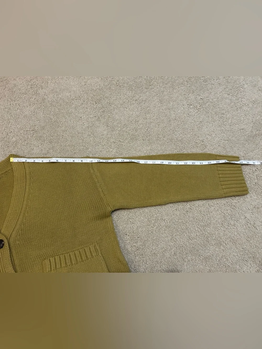 The Drop Brigitte cardigan olive green cotton sweater size Small S - Picture 9 of 10